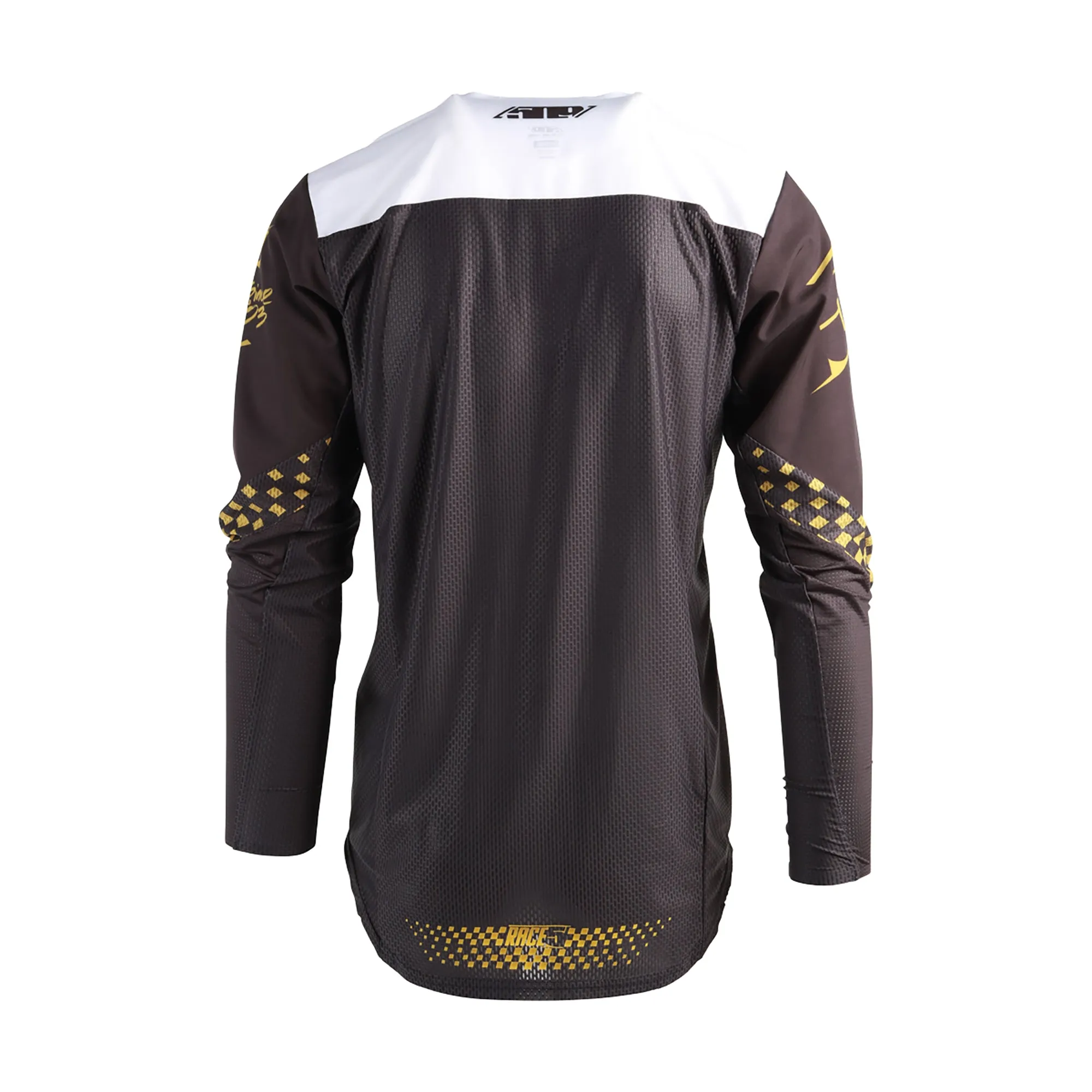 509  Race 5 Jersey Long Sleeve Drop Tail Perforated Light Speedsta Black Gold