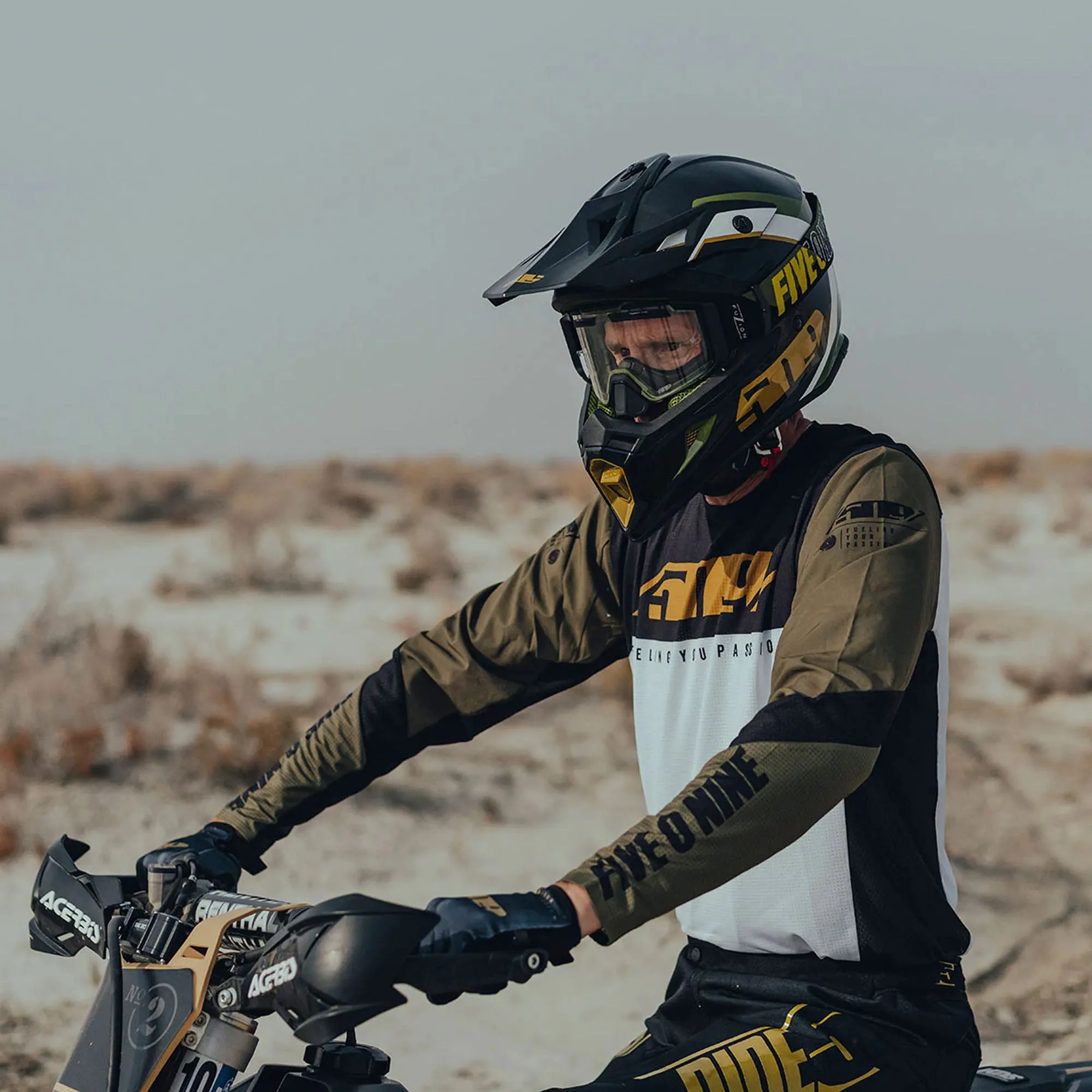 509  Terra Mens Transition Motorcross Riding Jersey Long Sleeve Athletic Fit Drop