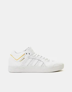 adidas Tyshawn Skate Shoes - White/White/Gold Metallic