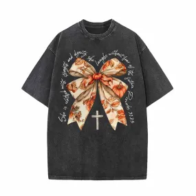 Autumn Pumpkin Cross Bow Vintage Washed T-shirt