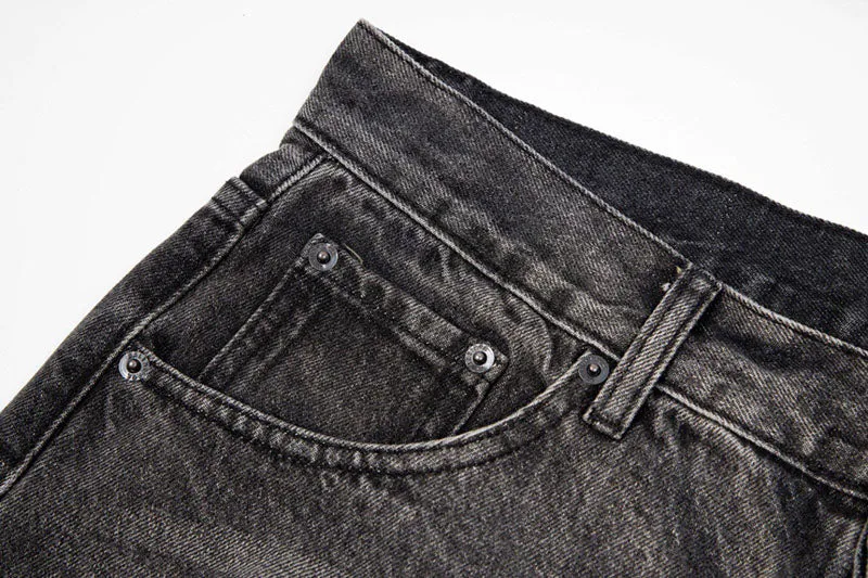 Balenciaga Grey Distressed Baggy Jeans