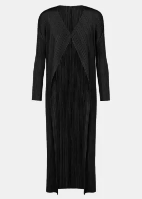 Black Basics Pleated Coat