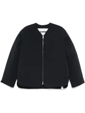 BLACK RECYCLED POLYESTER DOWN-FEATHER COAT