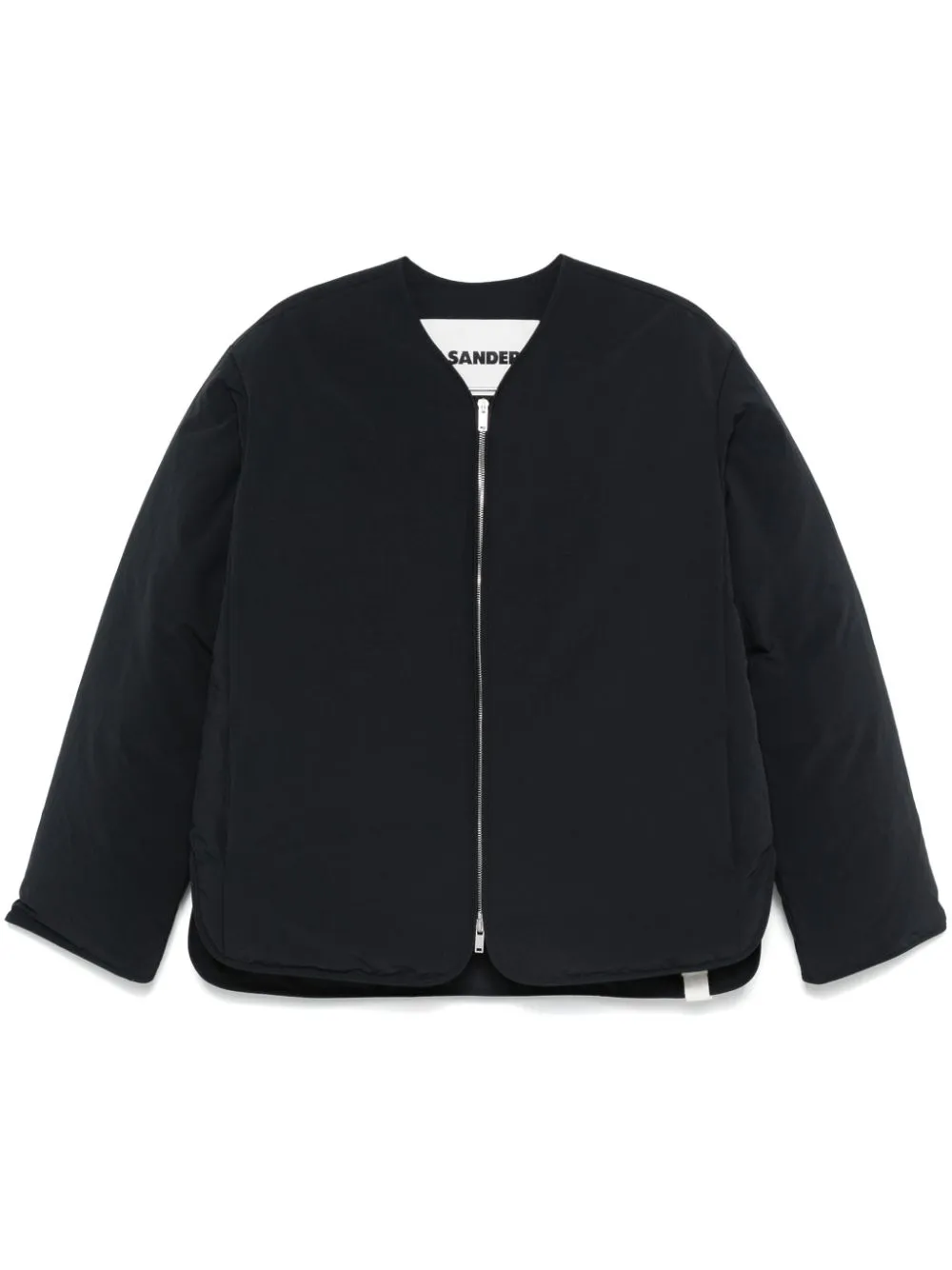 BLACK RECYCLED POLYESTER DOWN-FEATHER COAT