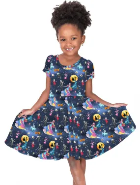 Boo Bash Nightmare Moon - Girls Bamboo Twirl Dress