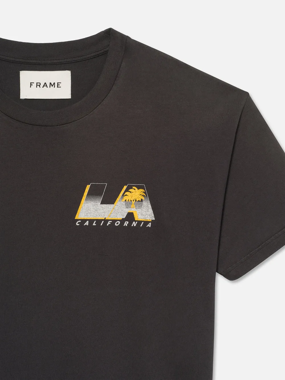 Boxy Vintage Print Tee -- Washed Black
