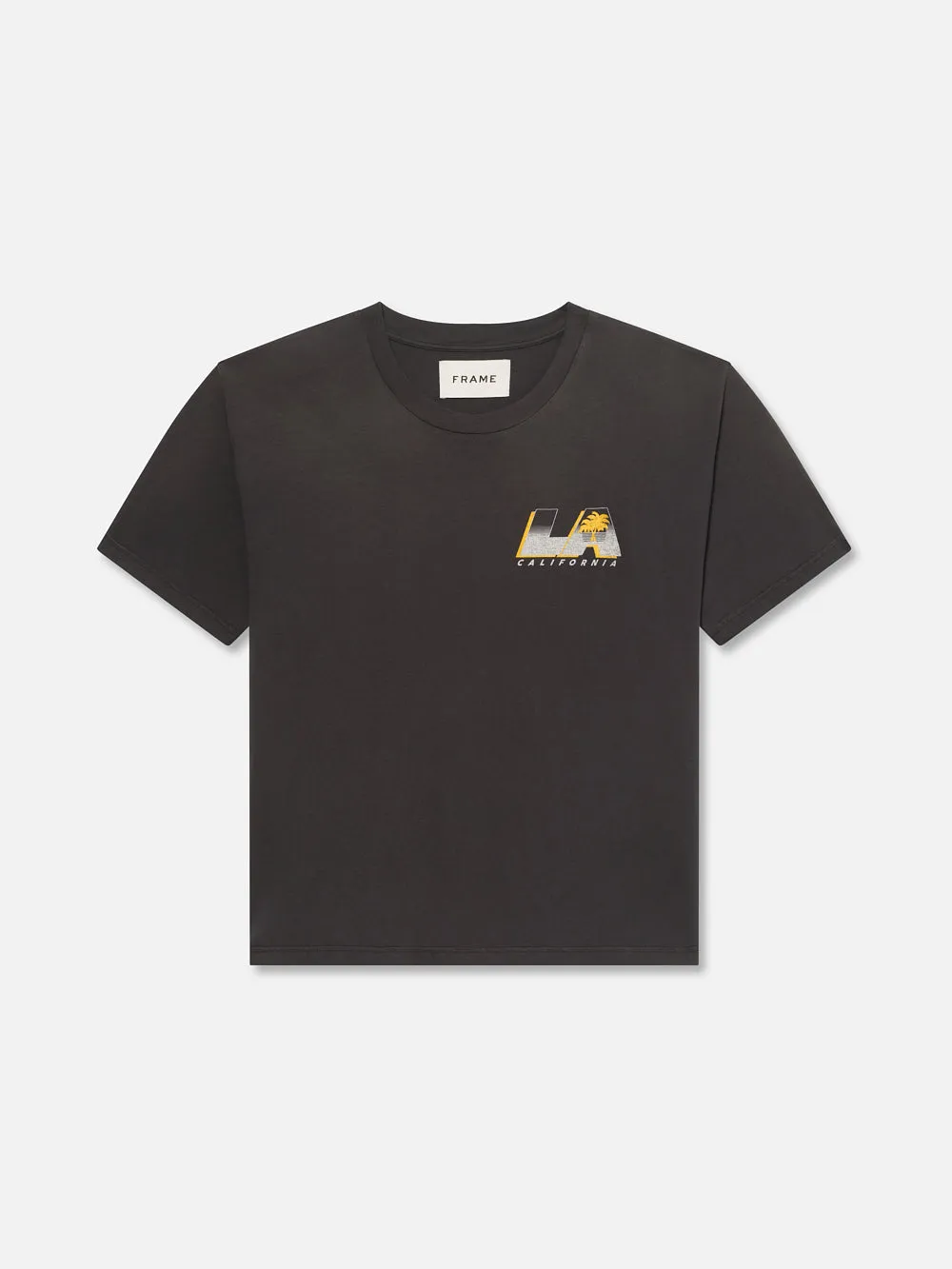 Boxy Vintage Print Tee -- Washed Black