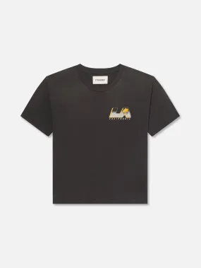 Boxy Vintage Print Tee -- Washed Black