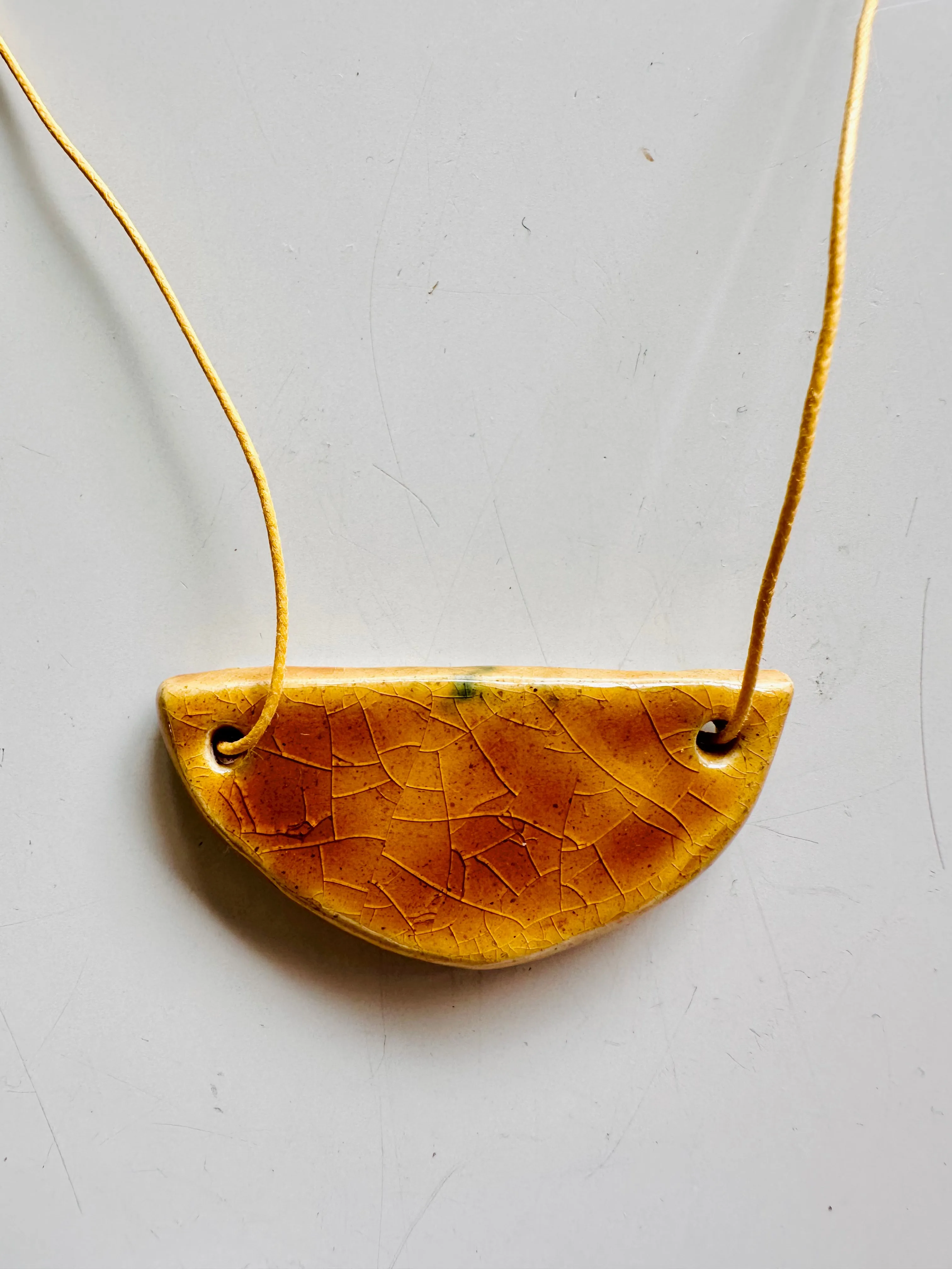 Ceramic Necklace Half Moon — GOLDEN DUST CRAQUELURE