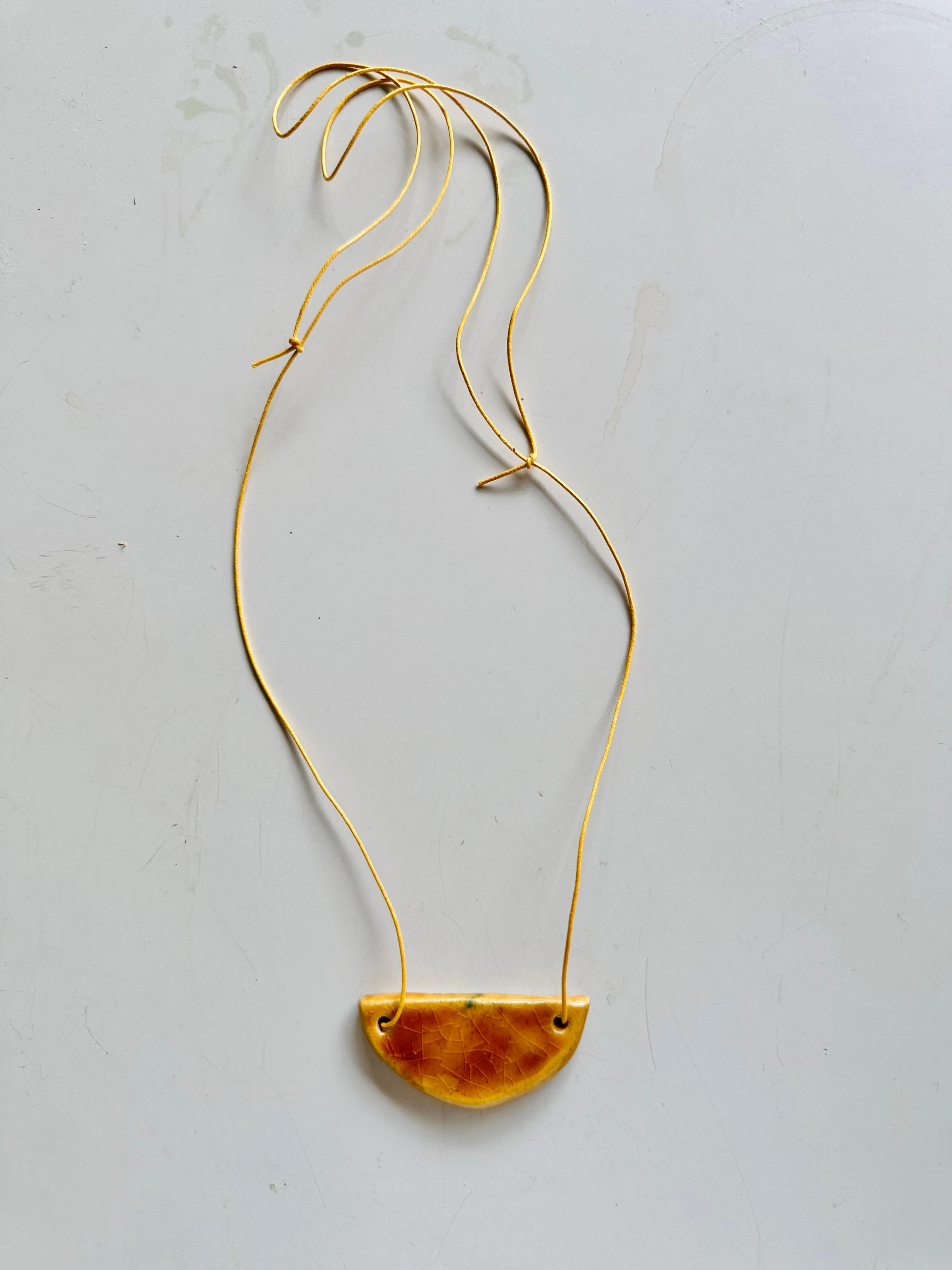 Ceramic Necklace Half Moon — GOLDEN DUST CRAQUELURE