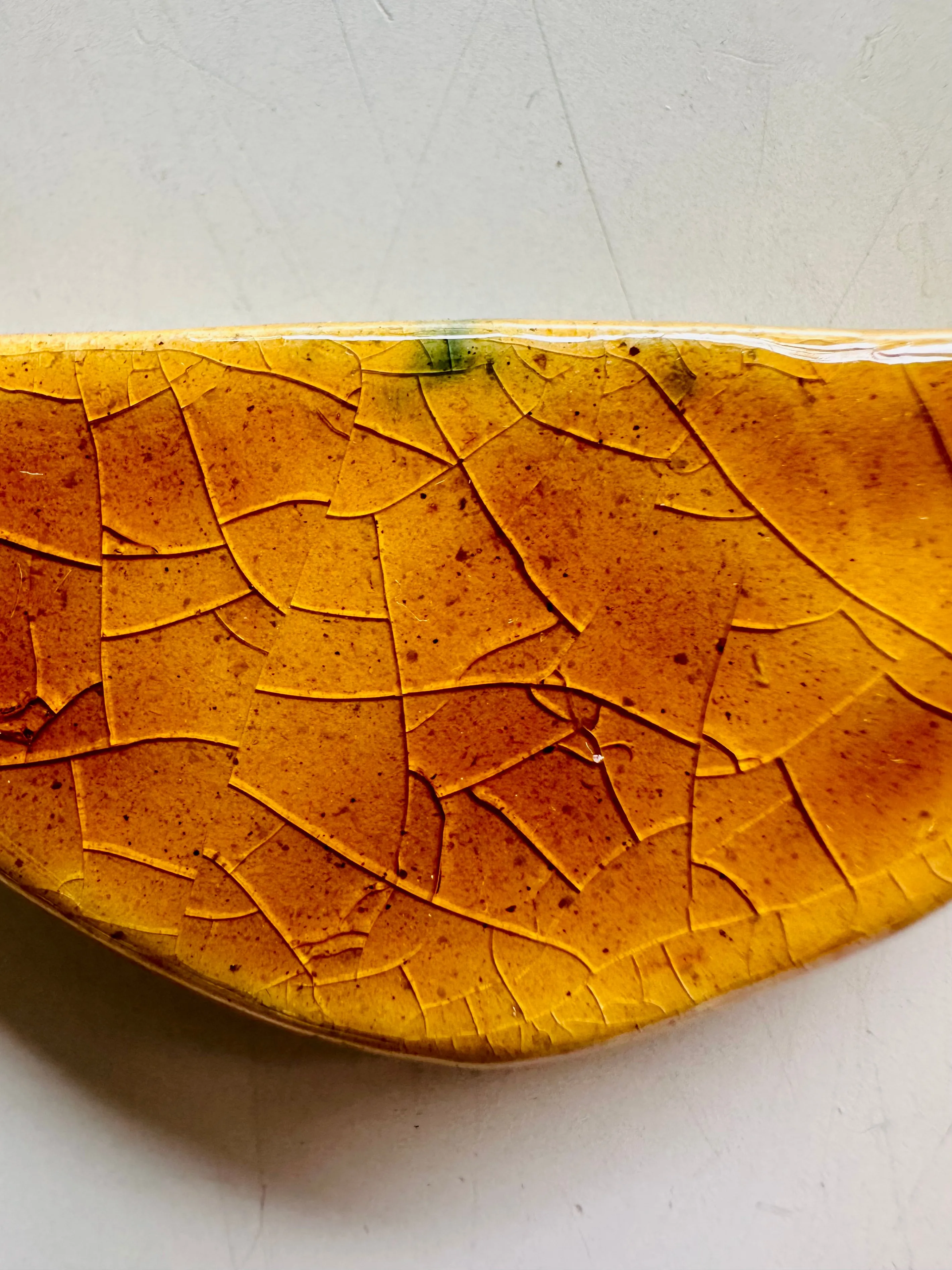 Ceramic Necklace Half Moon — GOLDEN DUST CRAQUELURE