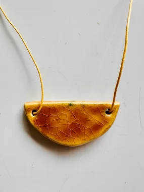 Ceramic Necklace Half Moon — GOLDEN DUST CRAQUELURE