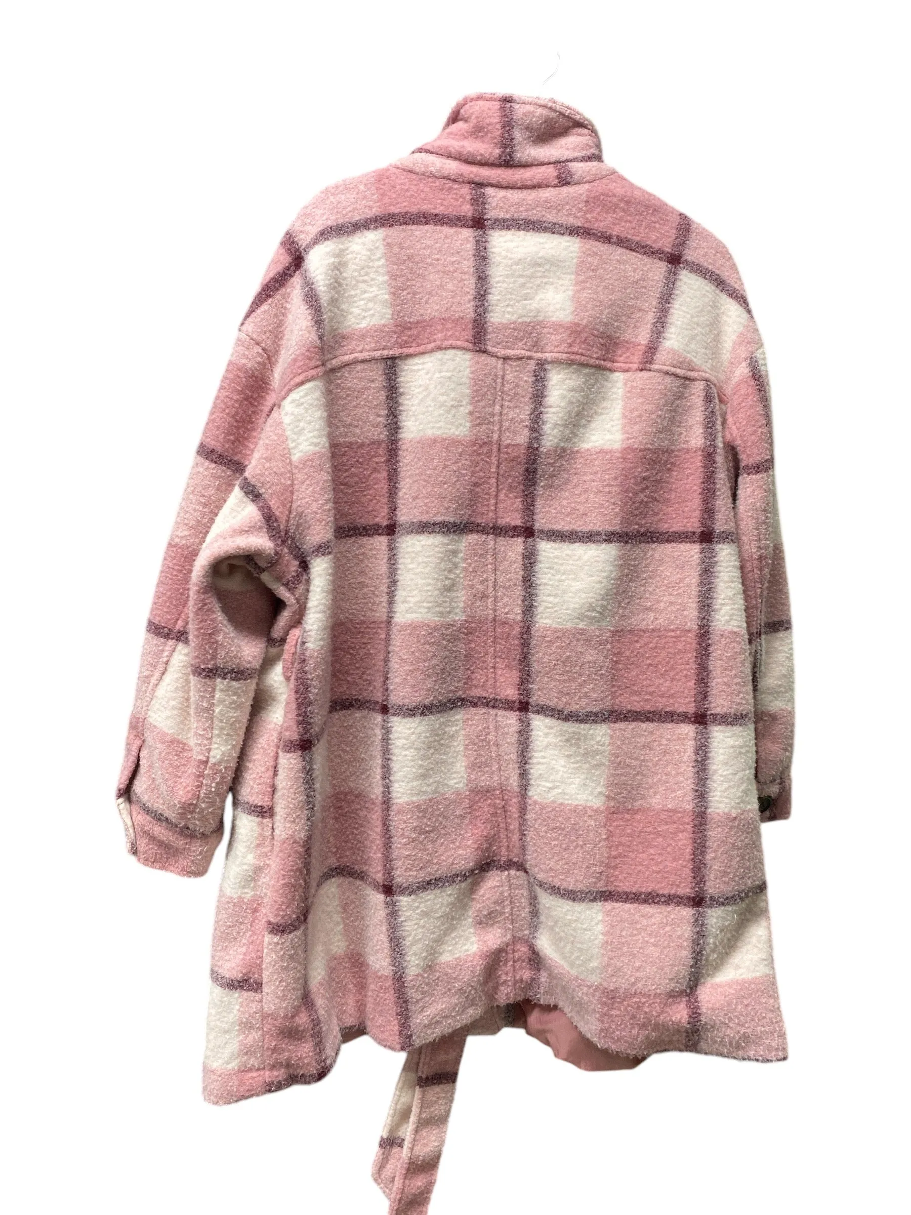 Coat Trench Coat By Ava & Viv In Pink, Size: 2x