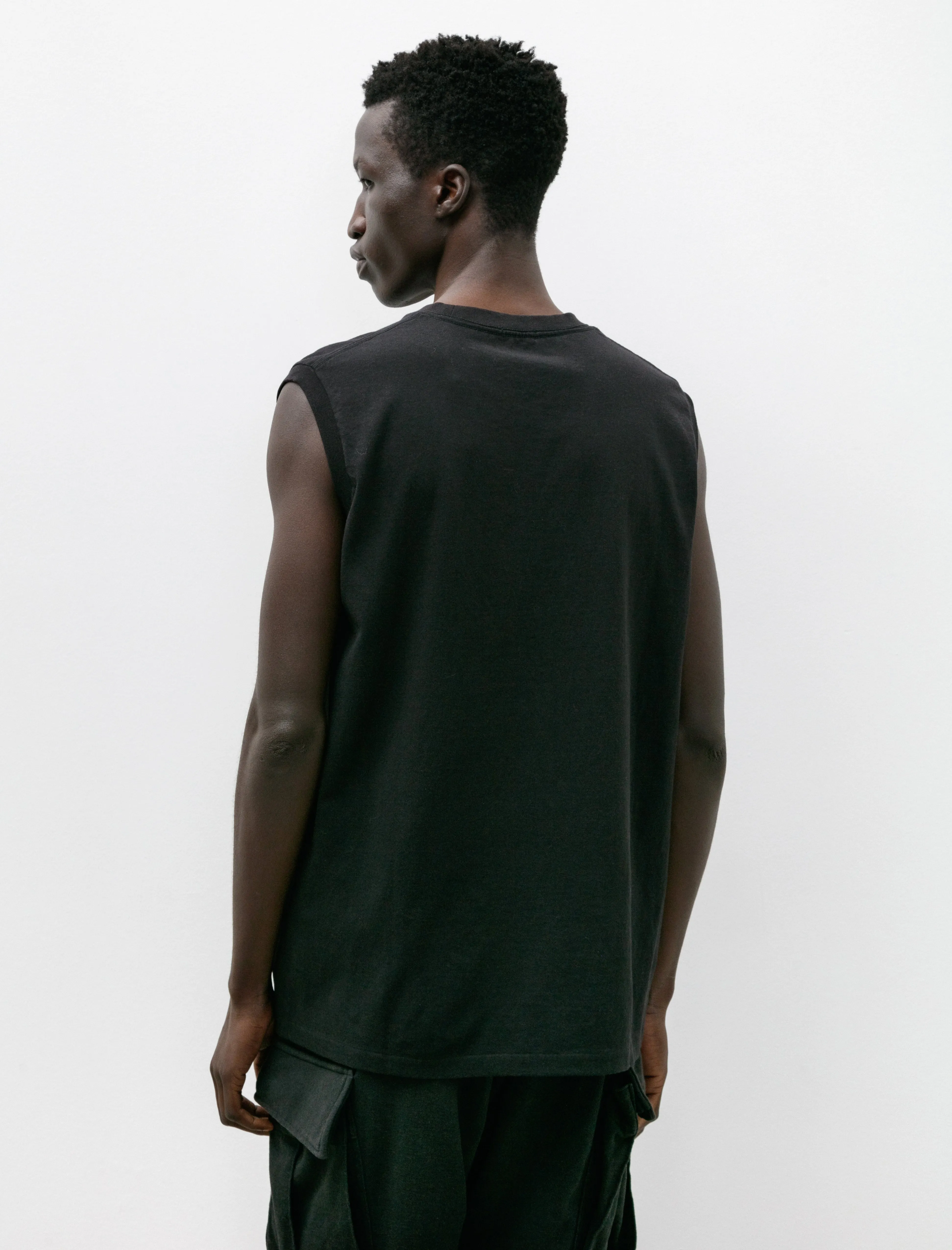 Cotton Jersey Sleeveless T-Shirt Fade Black