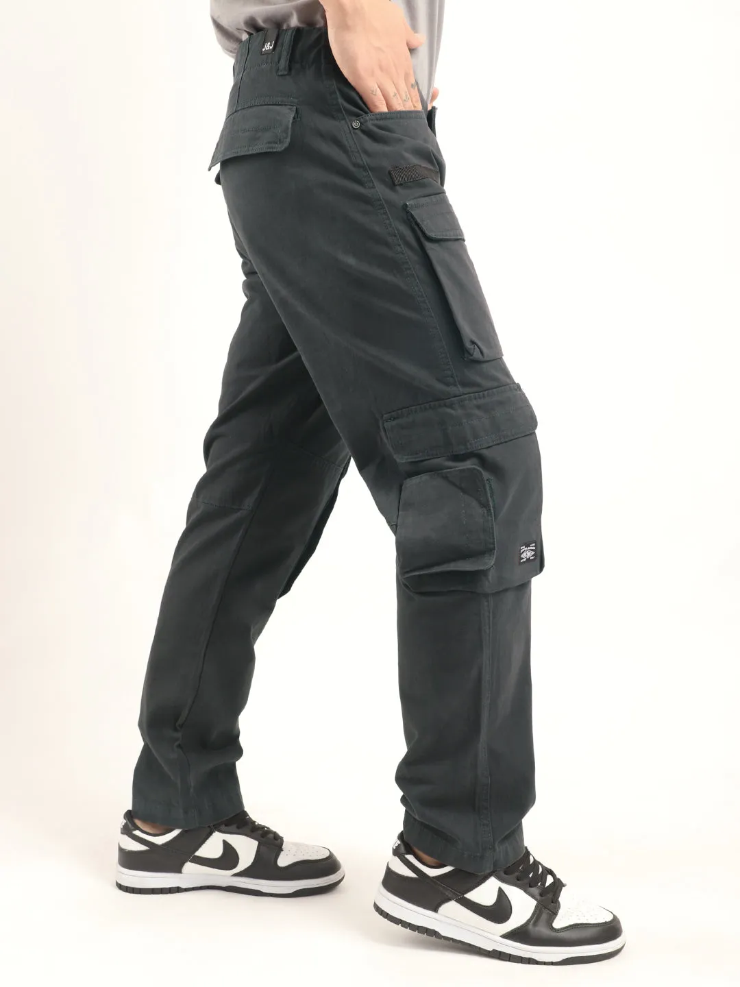 Crime Dark Ash Grey Multi Pocket Cargo