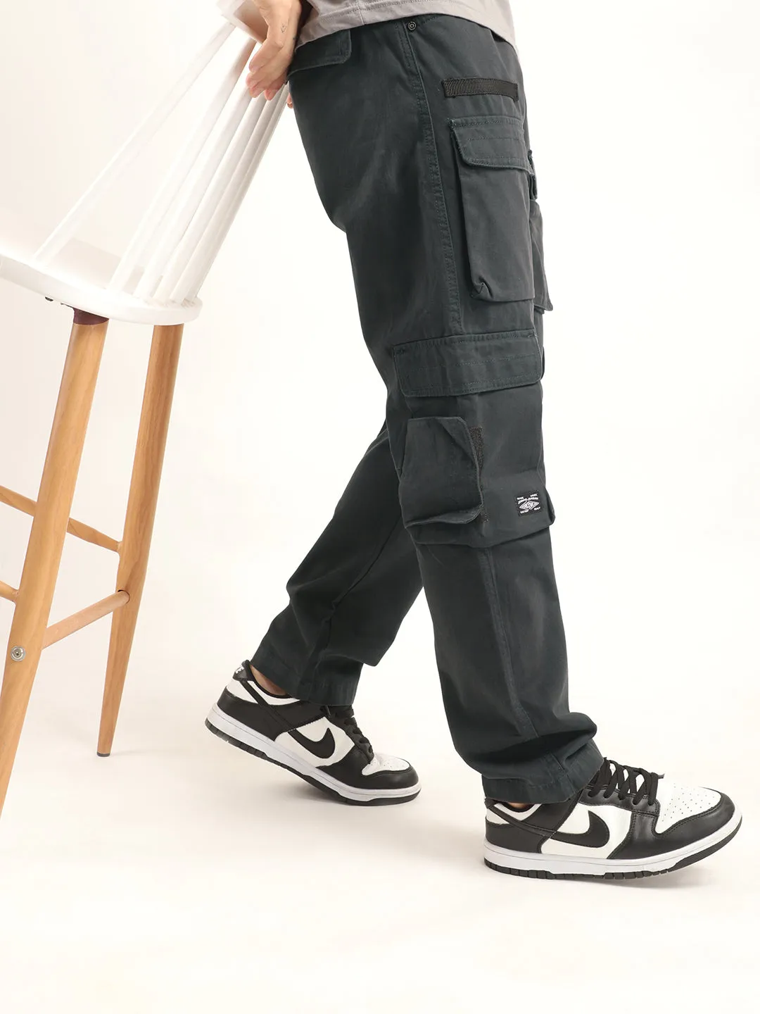 Crime Dark Ash Grey Multi Pocket Cargo