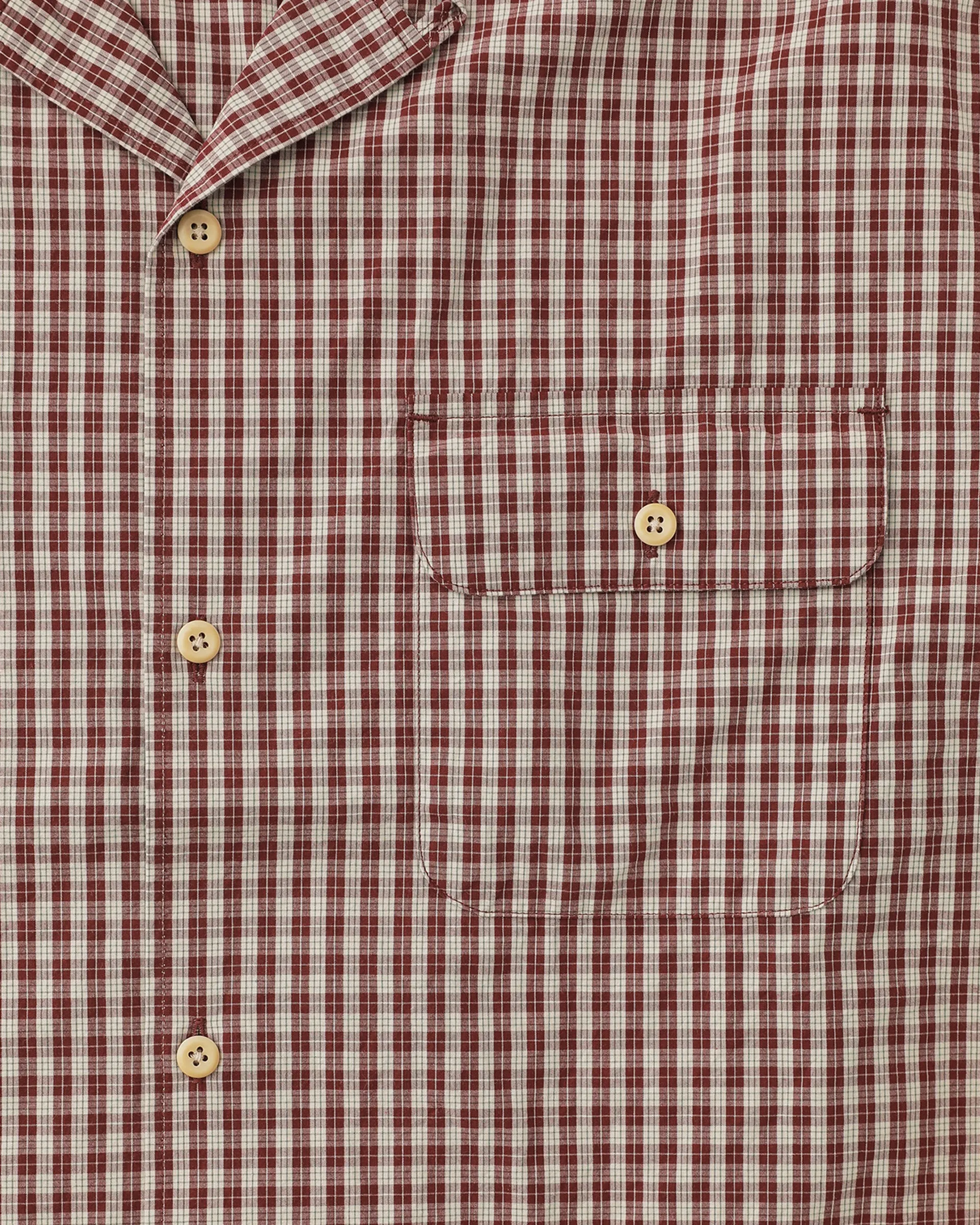 Cross Open Collar S/S Shirt Plum