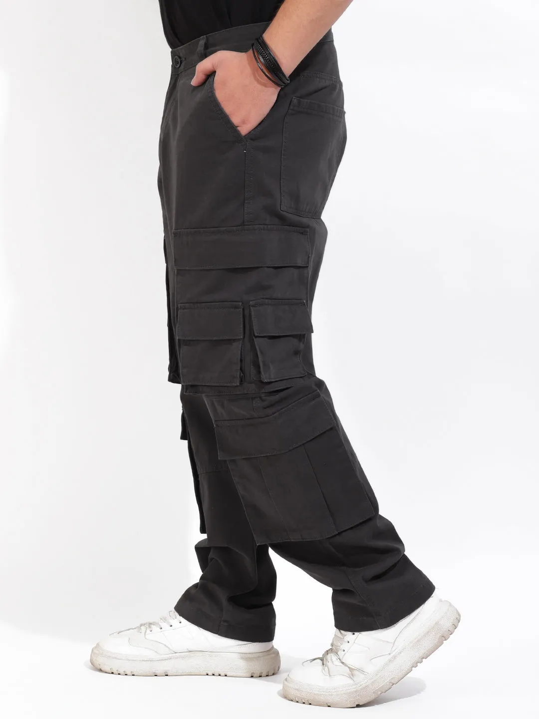 Dark Grey Multi-Pocket Designer Cargo