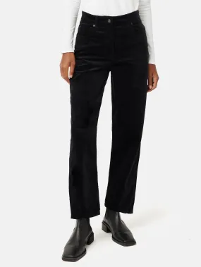 Delmont Velvet Tapered Jean | Black