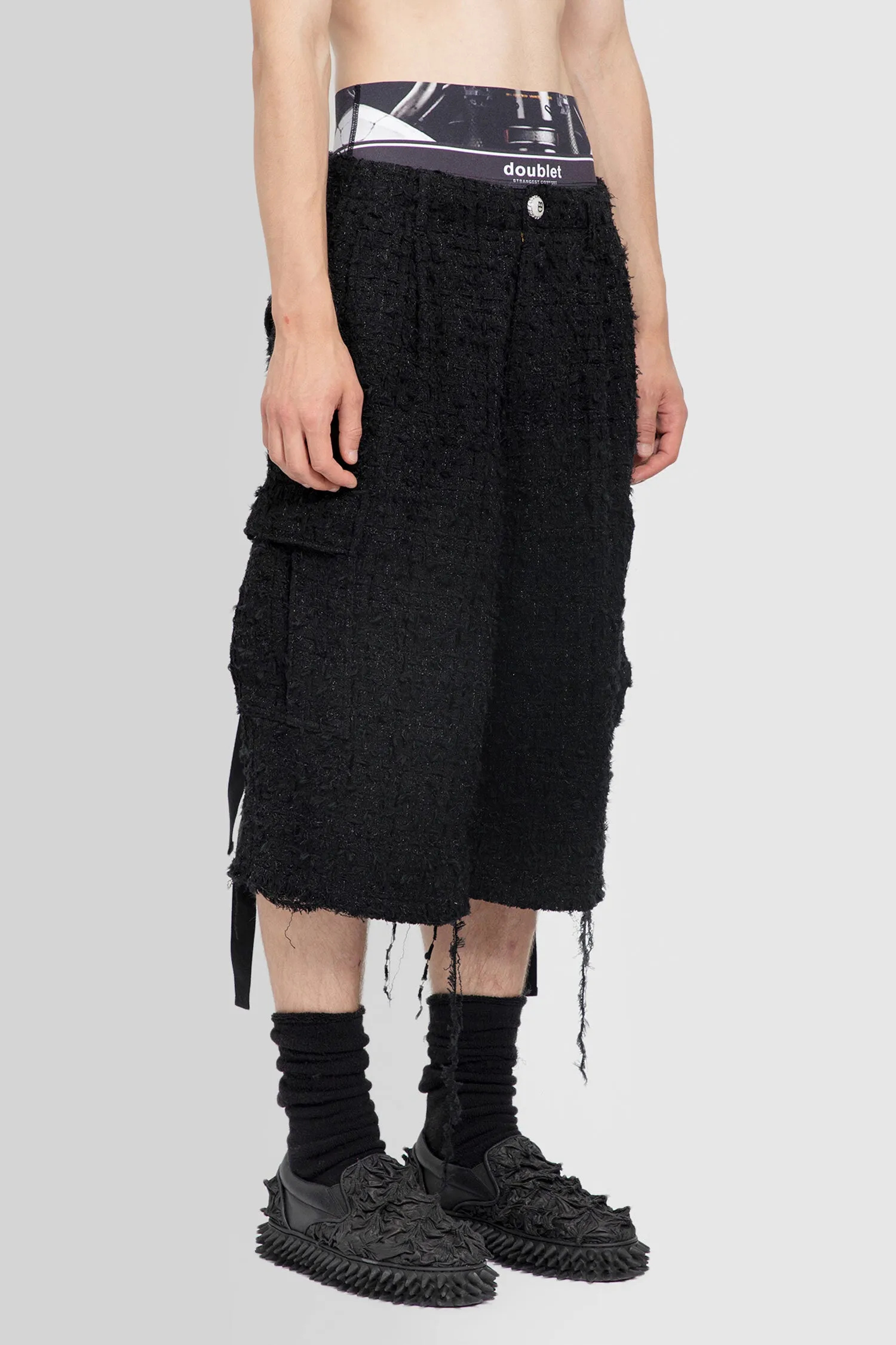 DOUBLET MAN BLACK SHORTS & SKIRTS