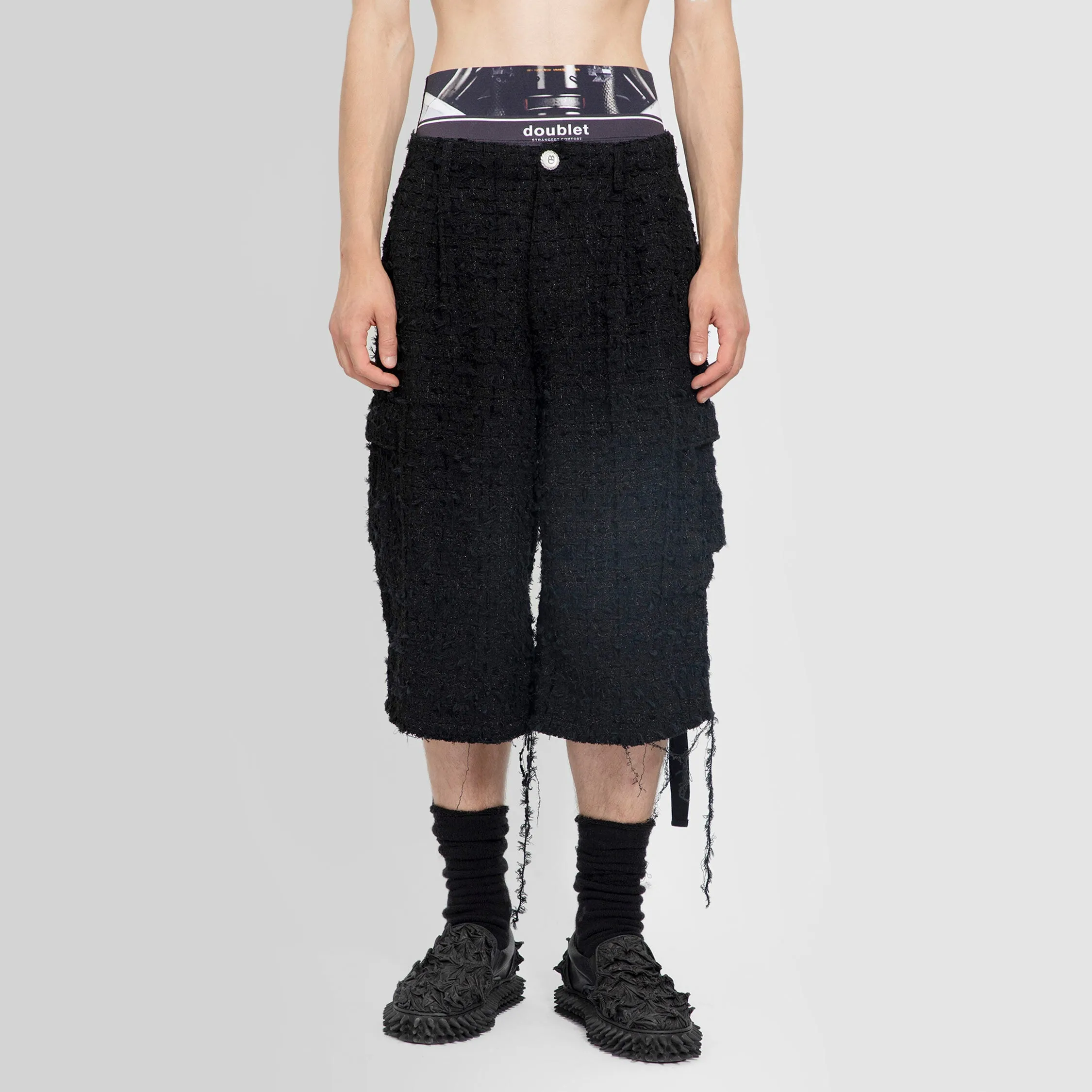DOUBLET MAN BLACK SHORTS & SKIRTS