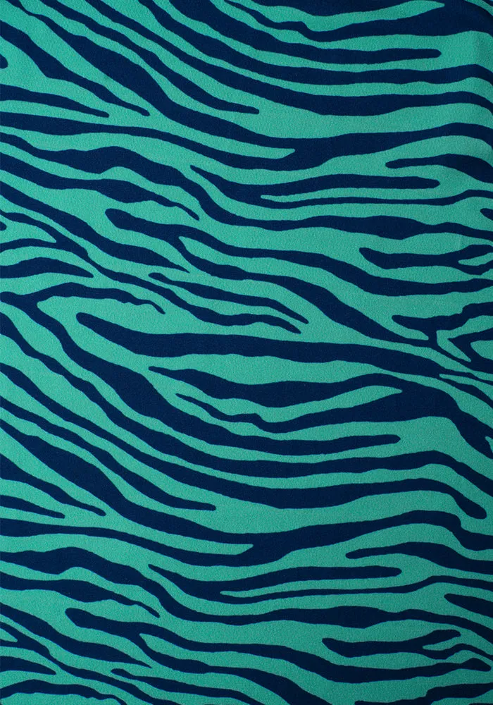 Elija Green & Navy Animal Print Dress