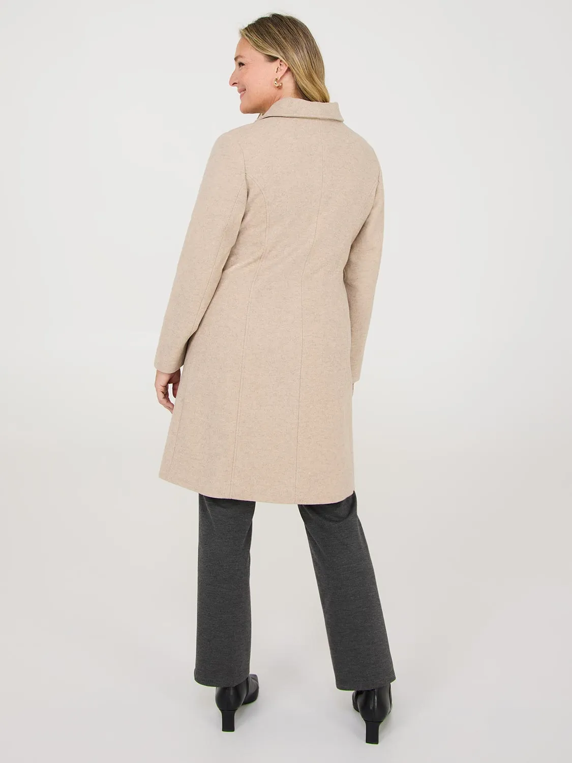 High Collar Zip-Front Car Coat