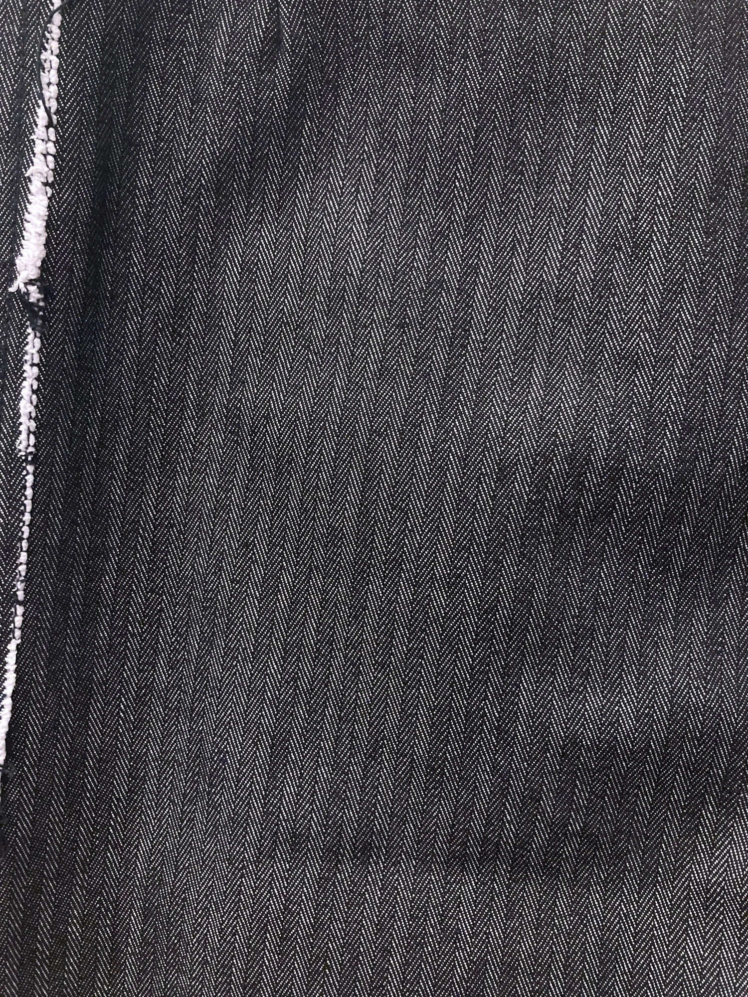 Jean Colonna grey herringbone contrast waistband trousers - size 38