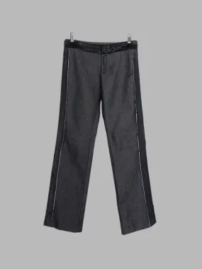 Jean Colonna grey herringbone contrast waistband trousers - size 38
