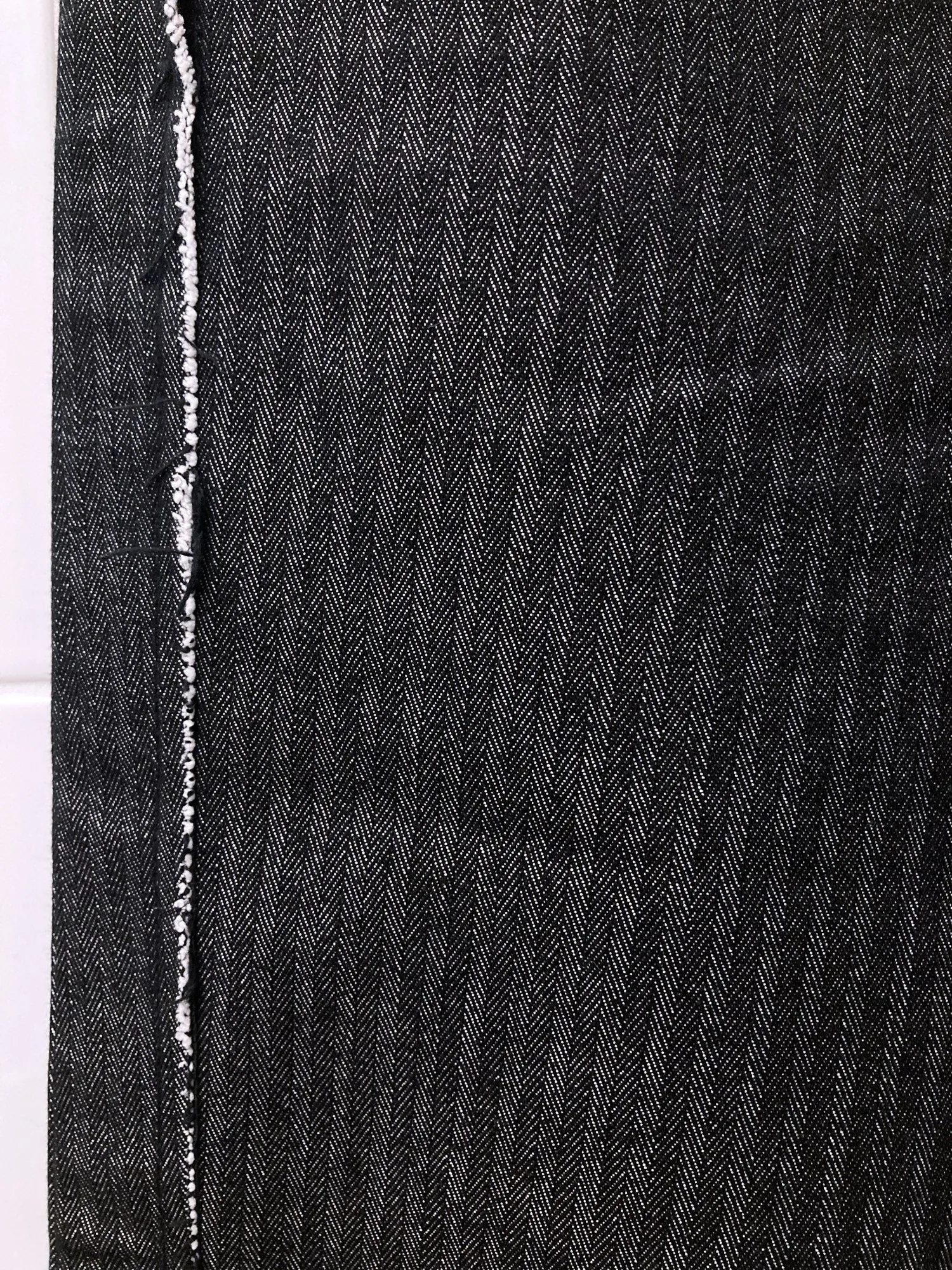 Jean Colonna grey herringbone contrast waistband trousers - size 38