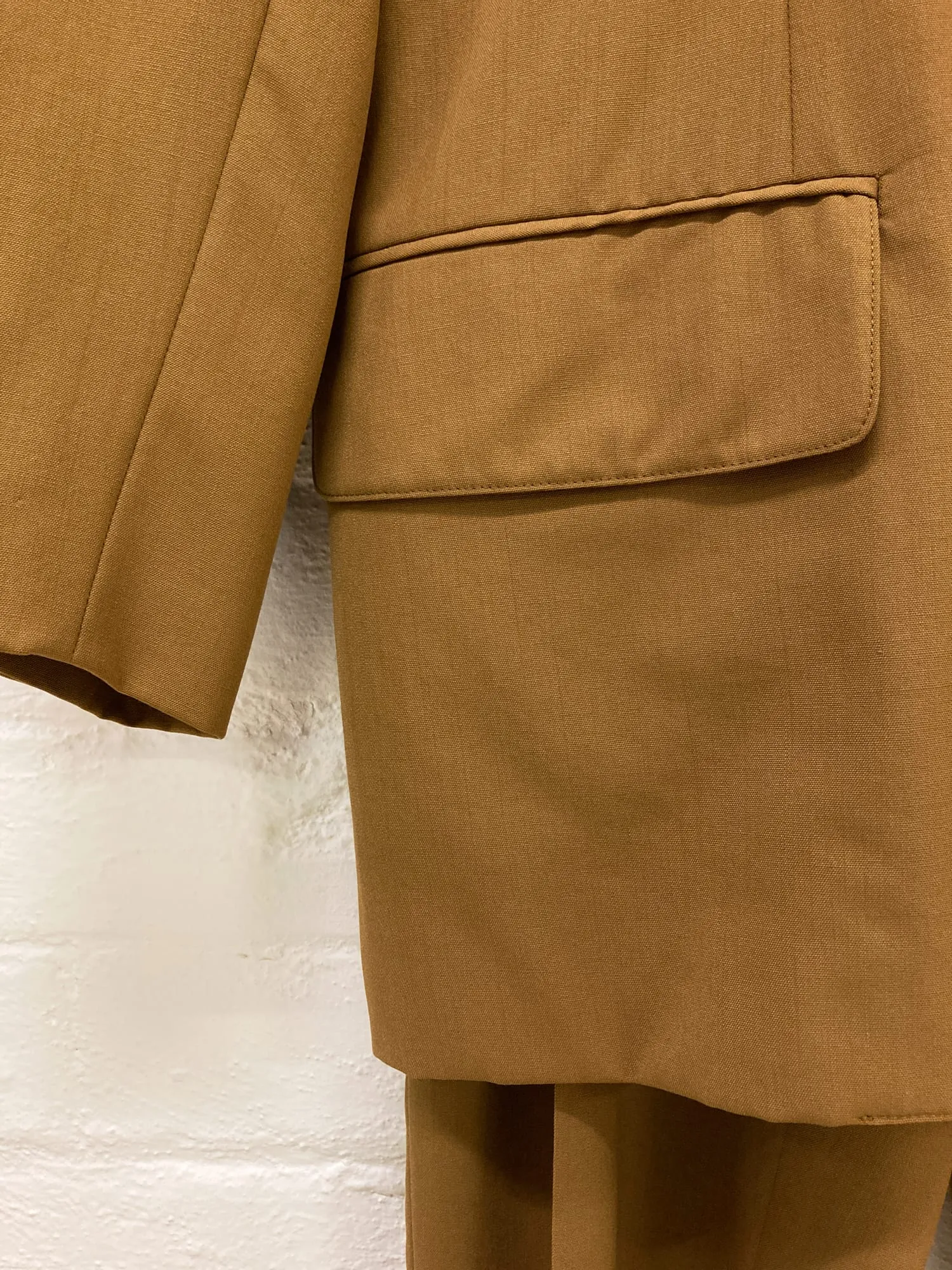 Jean Paul Gaultier Homme 1990s mustard wool three button trouser suit