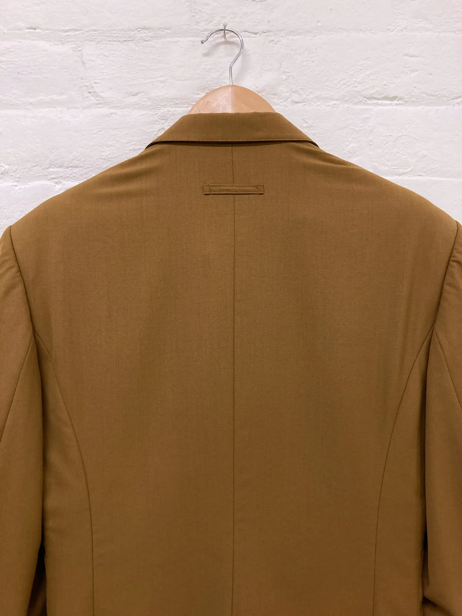 Jean Paul Gaultier Homme 1990s mustard wool three button trouser suit