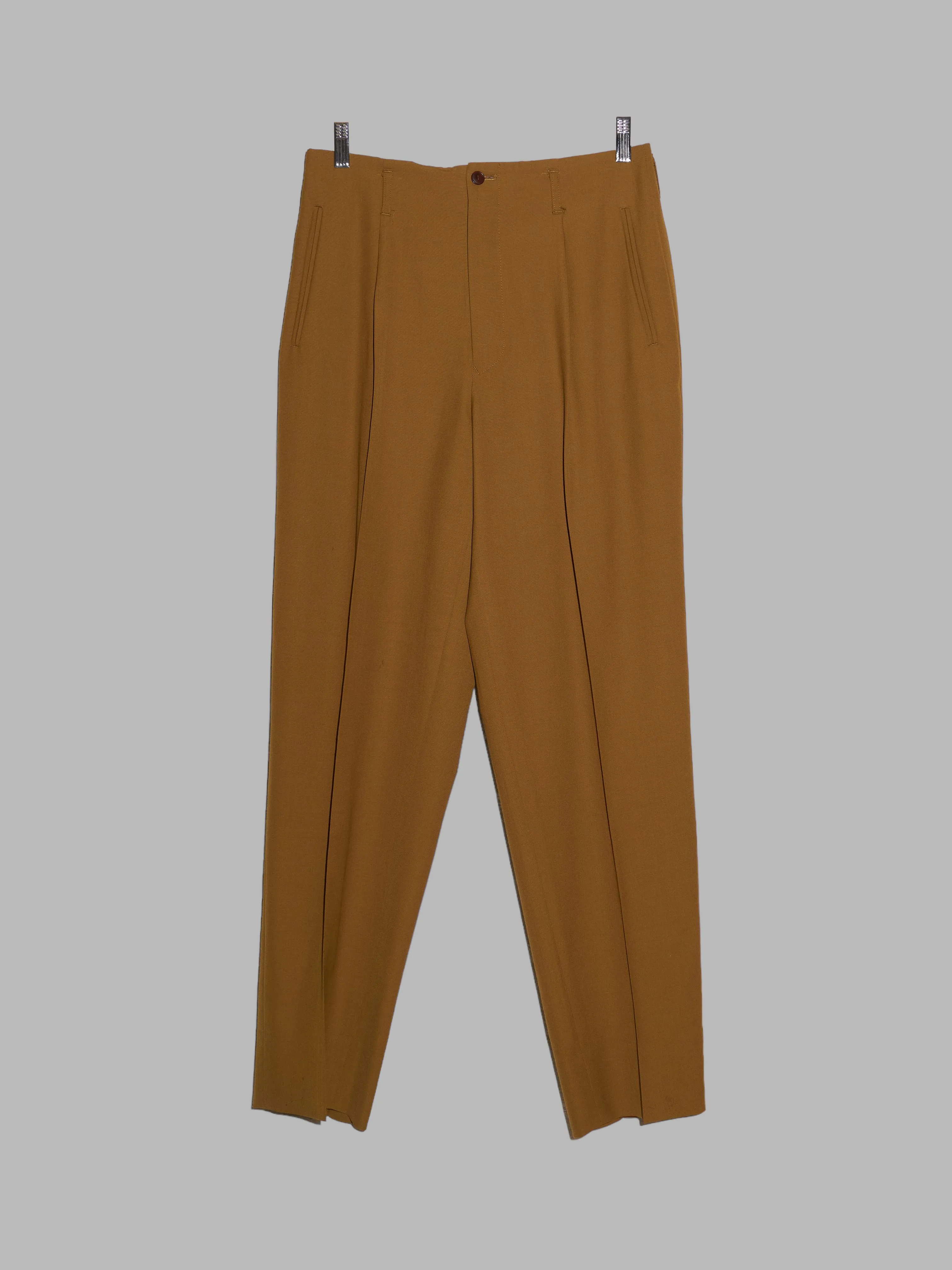 Jean Paul Gaultier Homme 1990s mustard wool three button trouser suit