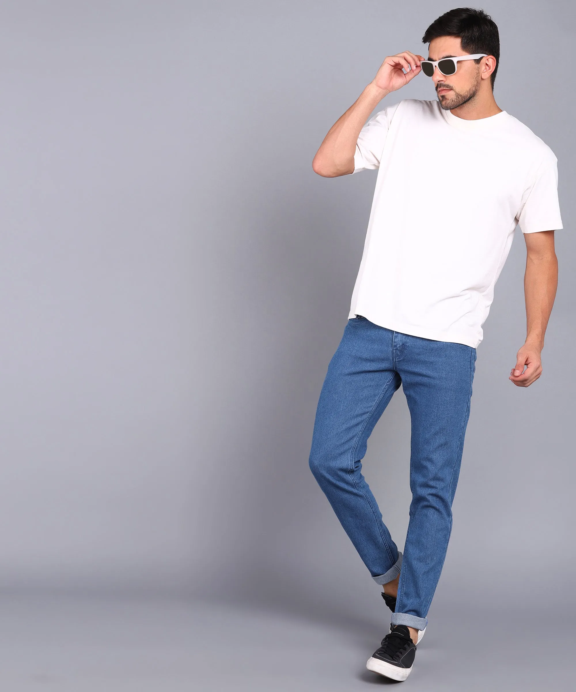 Men's Light Blue Slim Fit Stretchable Jeans