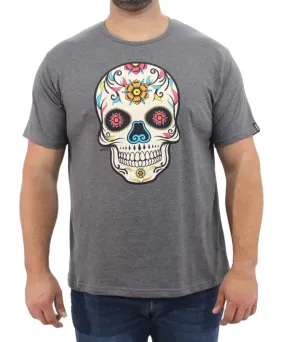 Mens Printed Colour Skull Tee