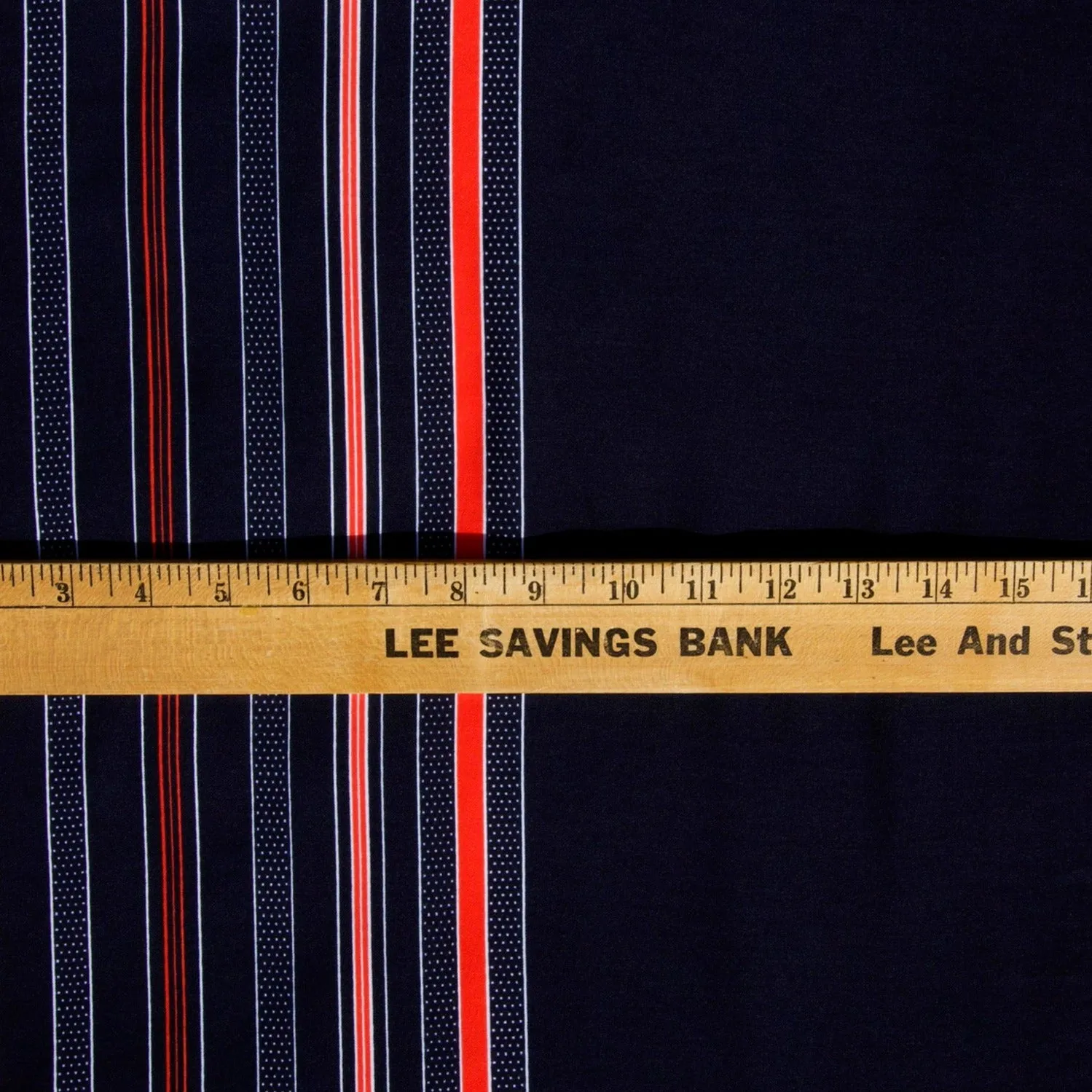 Navy Cluster Stripes w/Dots Georgette- 1 Yard = 1 Panel )
