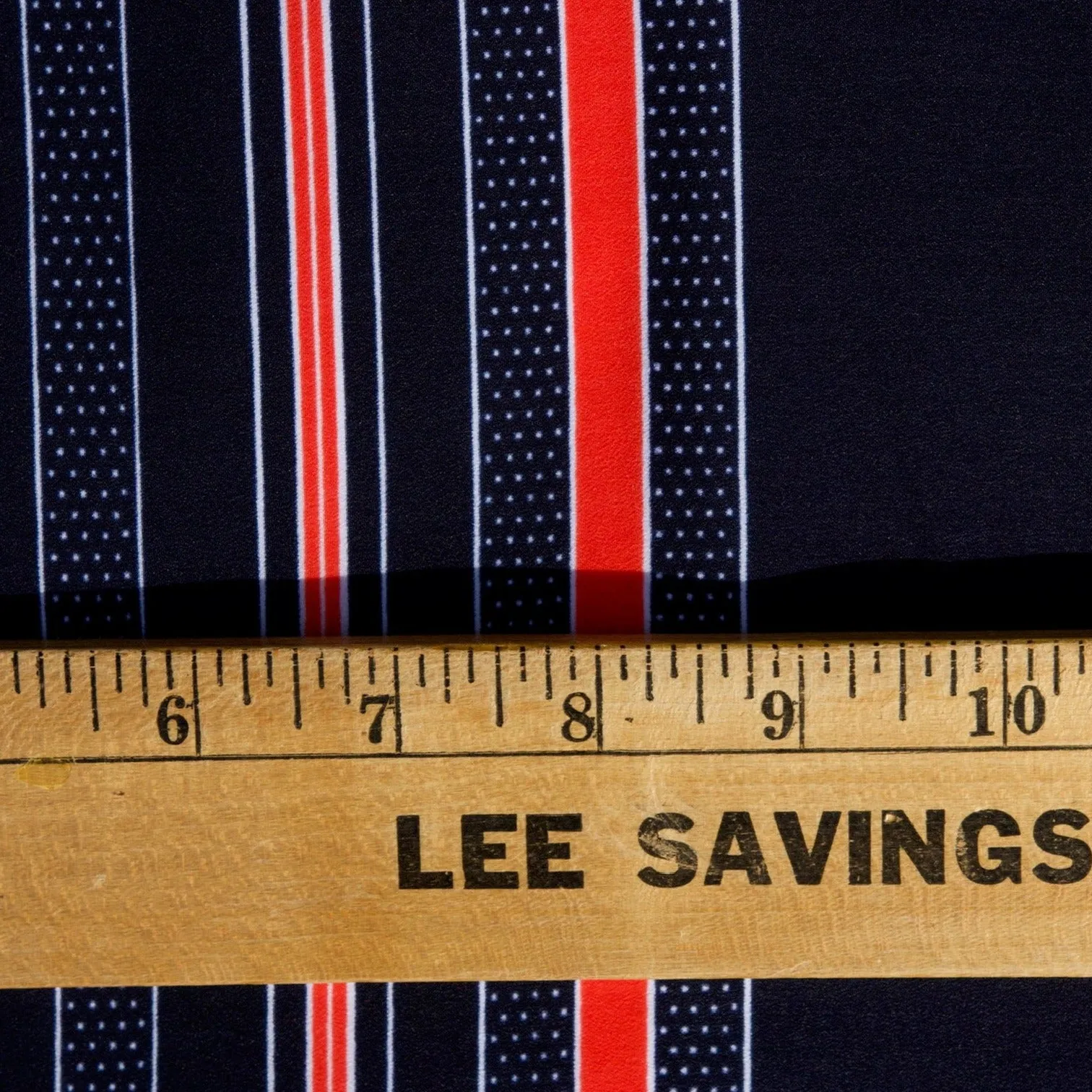 Navy Cluster Stripes w/Dots Georgette- 1 Yard = 1 Panel )