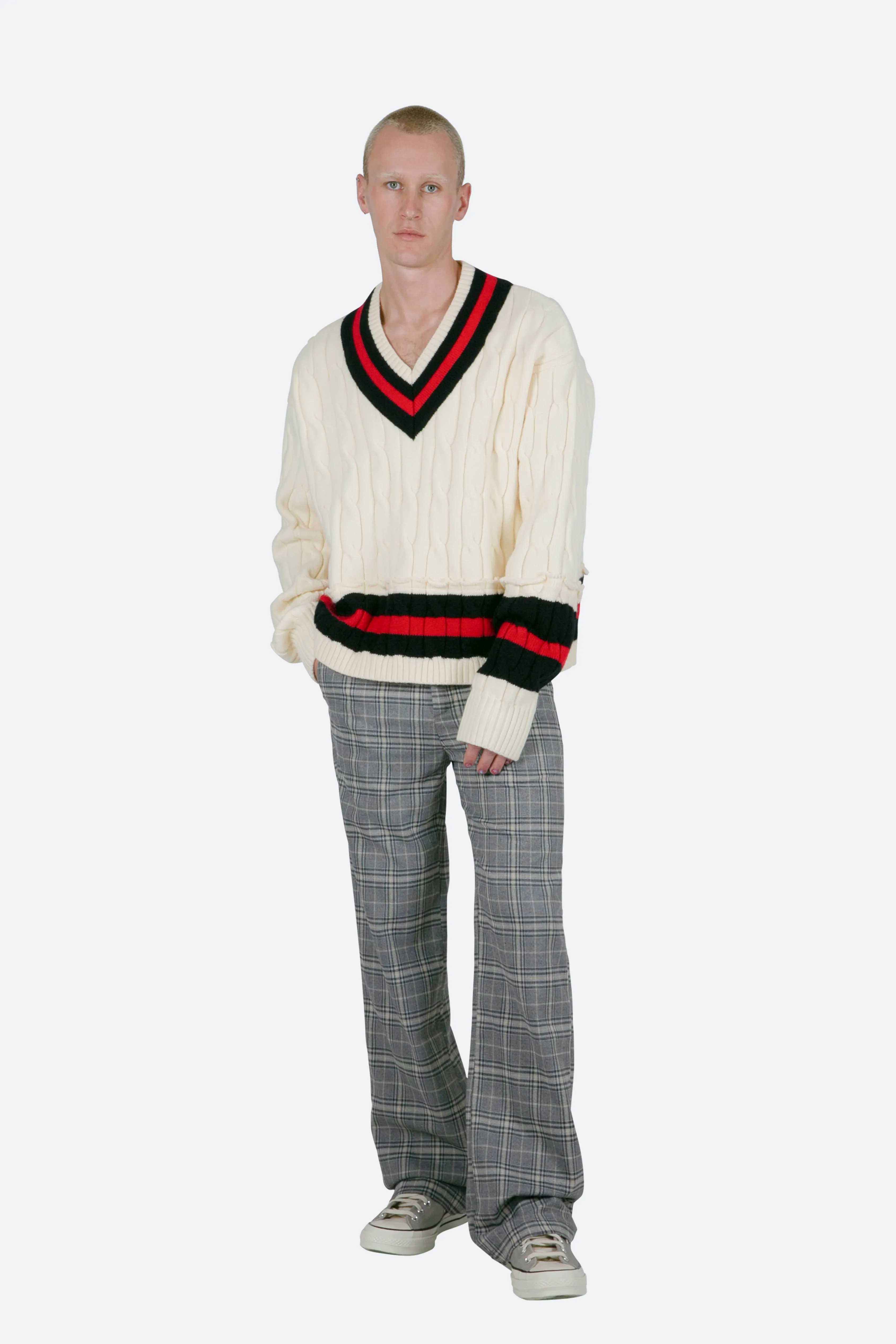 Plaid Baggy Trouser - Grey