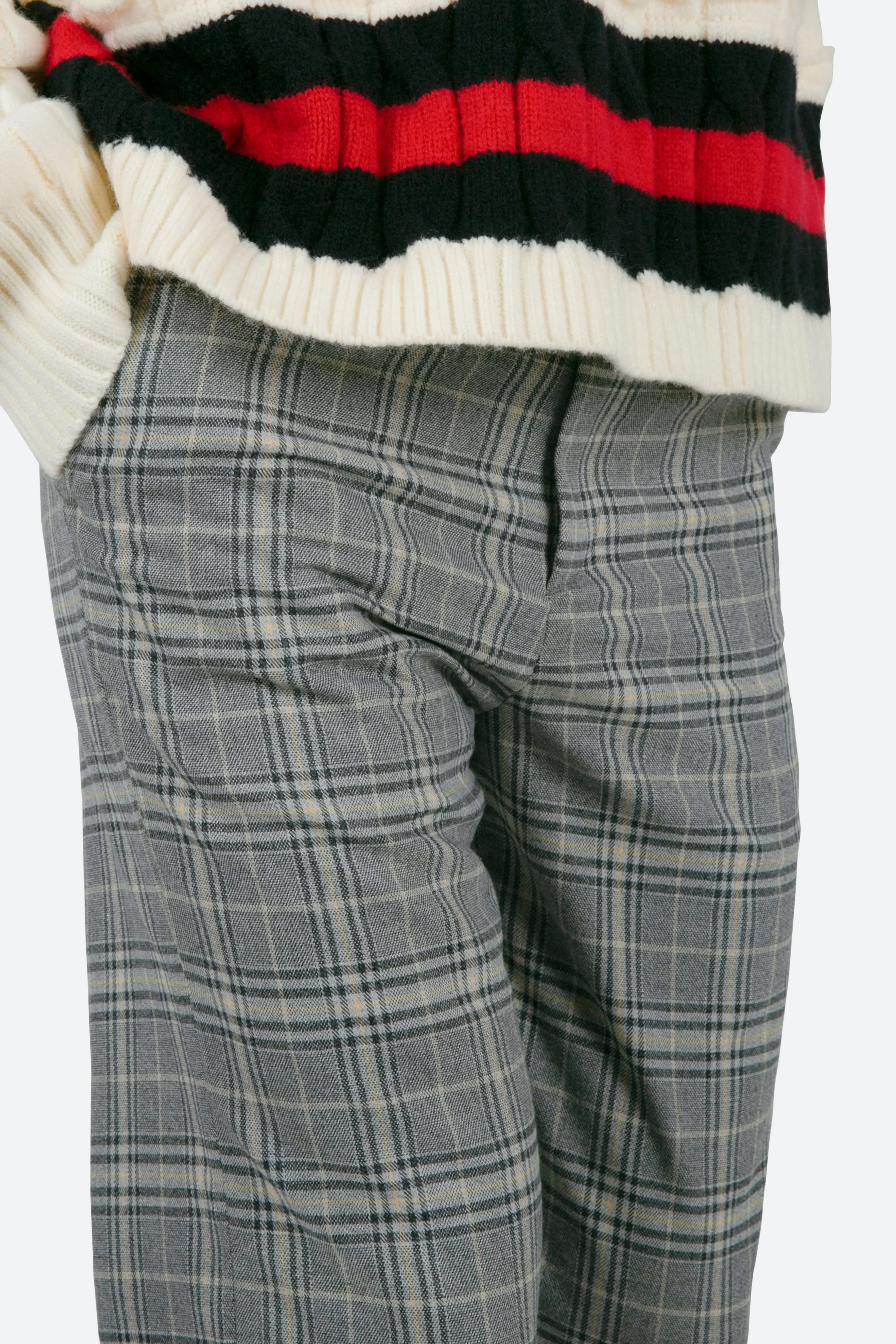Plaid Baggy Trouser - Grey