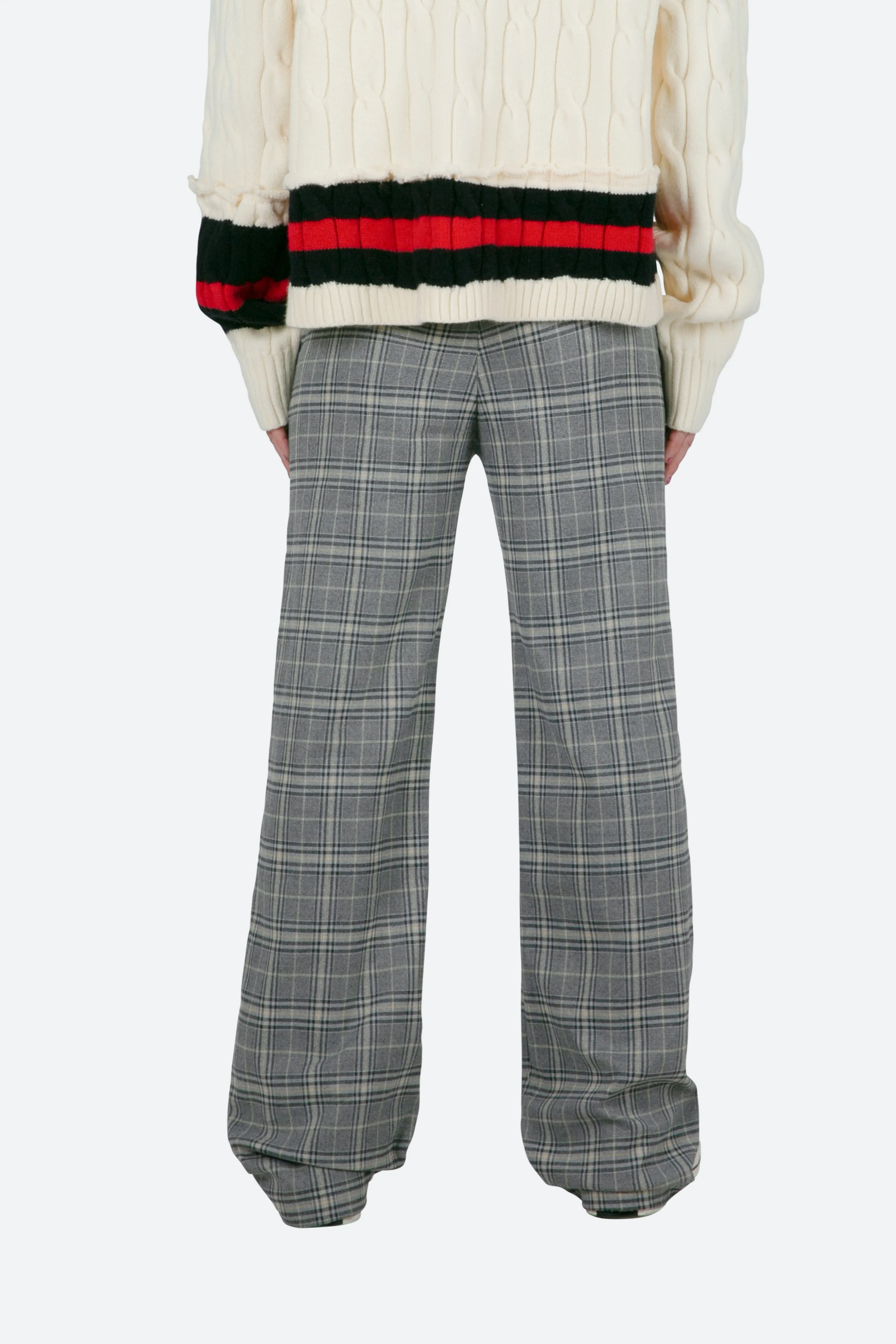 Plaid Baggy Trouser - Grey