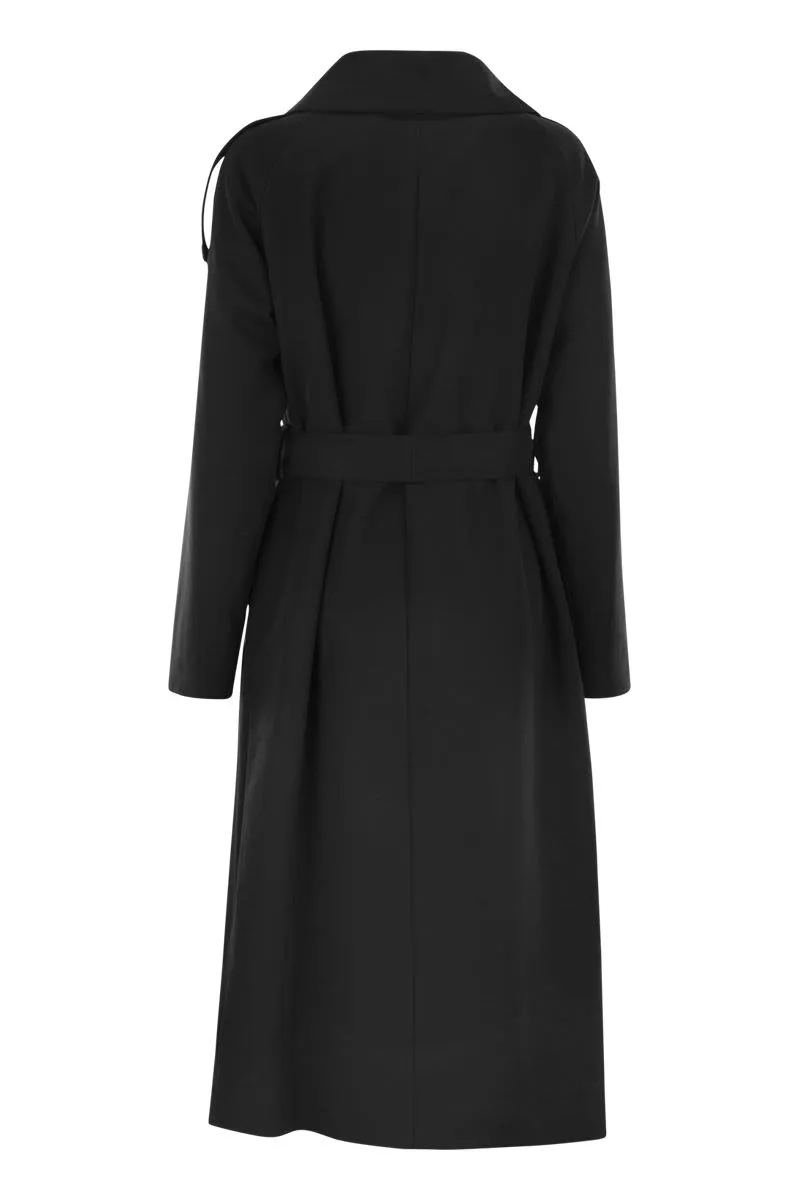 REVERSIBLE COAT IN WOOL AND NYLON BLEND