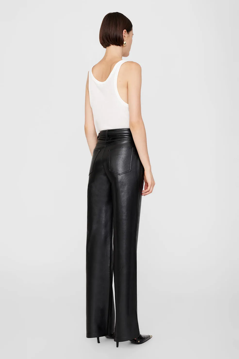 Roy Pant - Black Recycled Leather