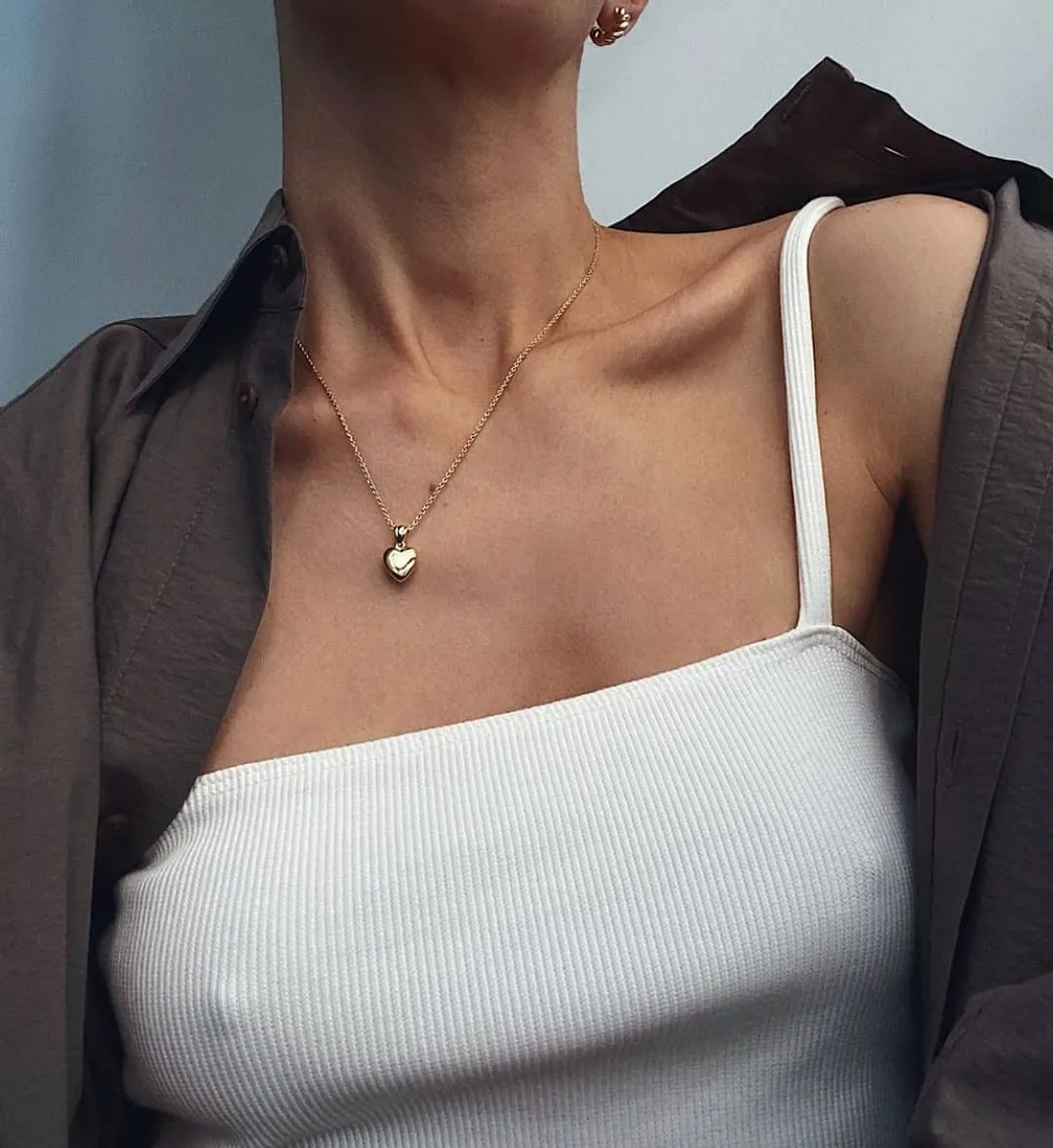 Stole My Heart Necklace - Gold
