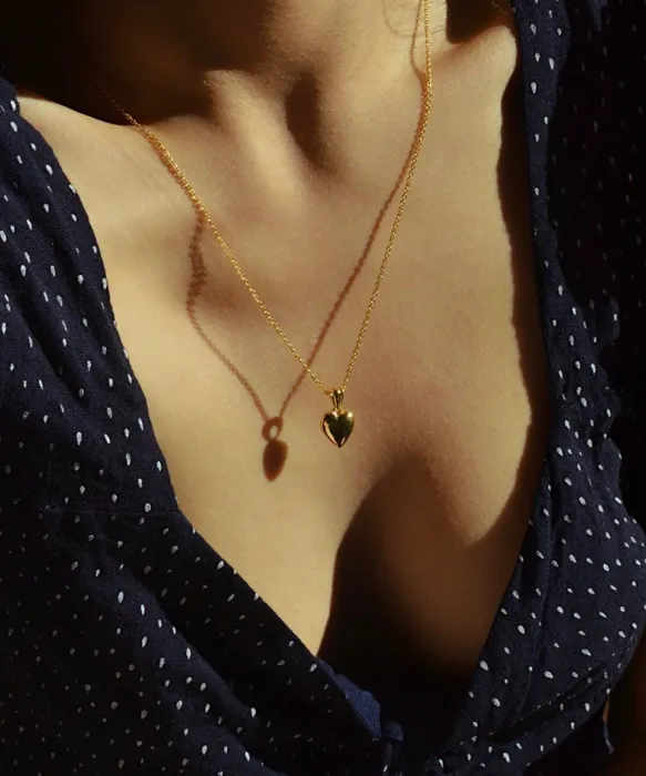 Stole My Heart Necklace - Gold